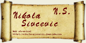 Nikola Sivčević vizit kartica